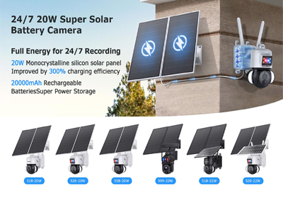 24/7 20W Super Solar Battery Camera
