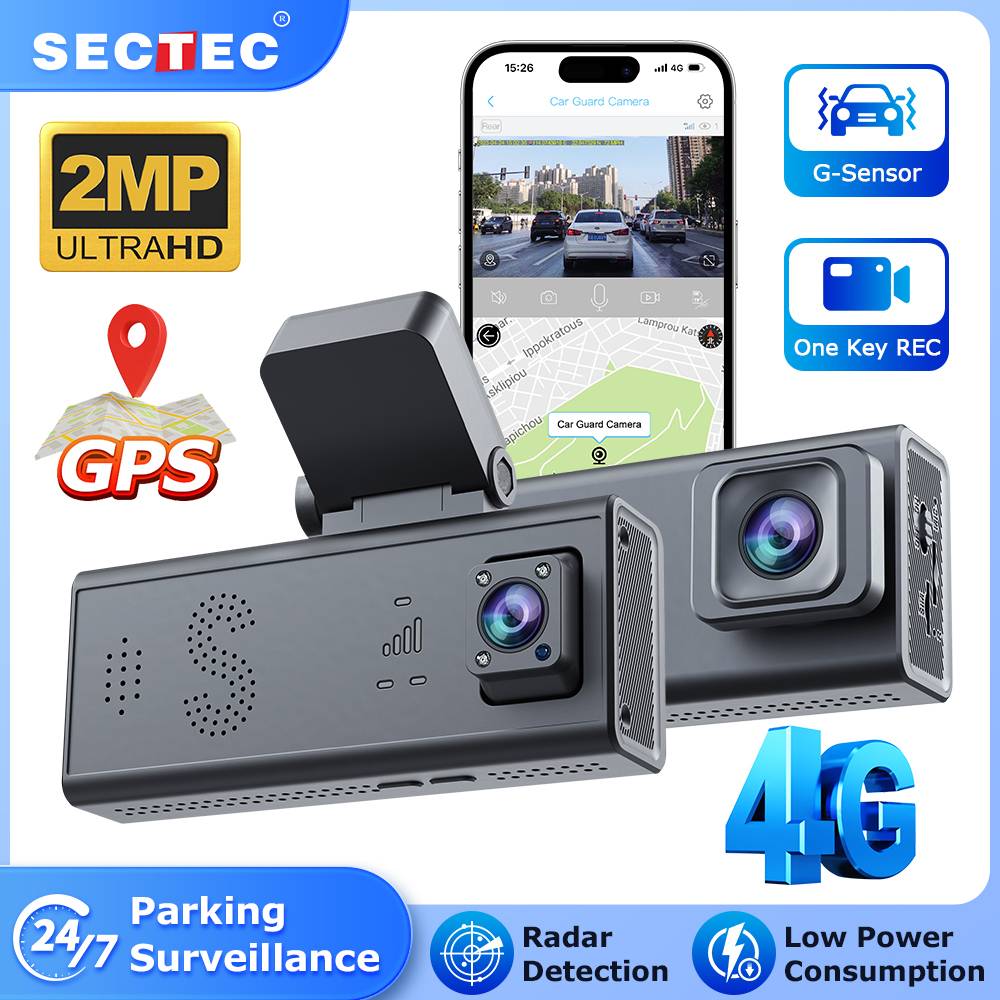ST-CC09-GPS-EU;4G Car Guard Camera , built in Radar , GPS